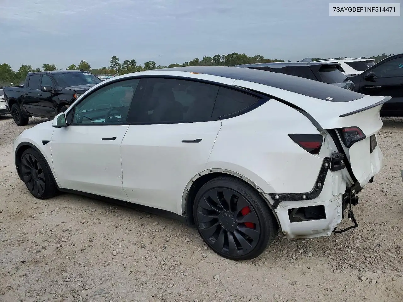 2022 TESLA MODEL Y VIN 7SAYGDEF1NF514471 — фото 2
