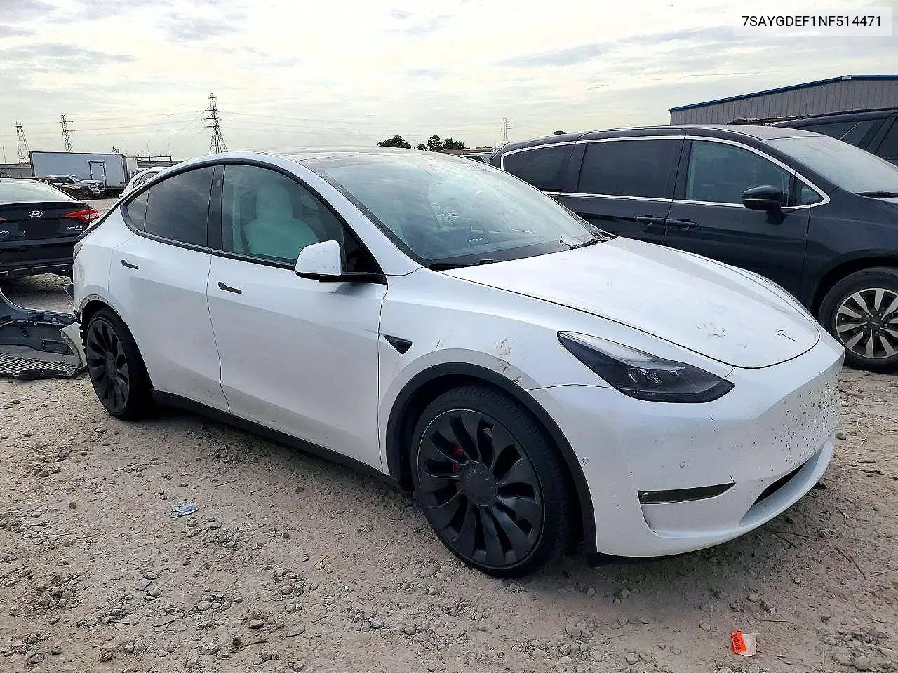2022 TESLA MODEL Y VIN 7SAYGDEF1NF514471 — фото 5