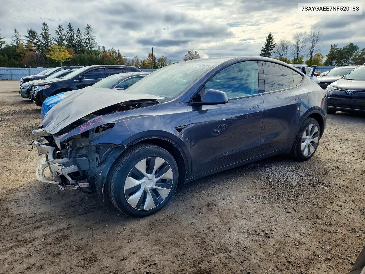 TESLA MODEL Y 2022, VIN 7SAYGAEE7NF520183