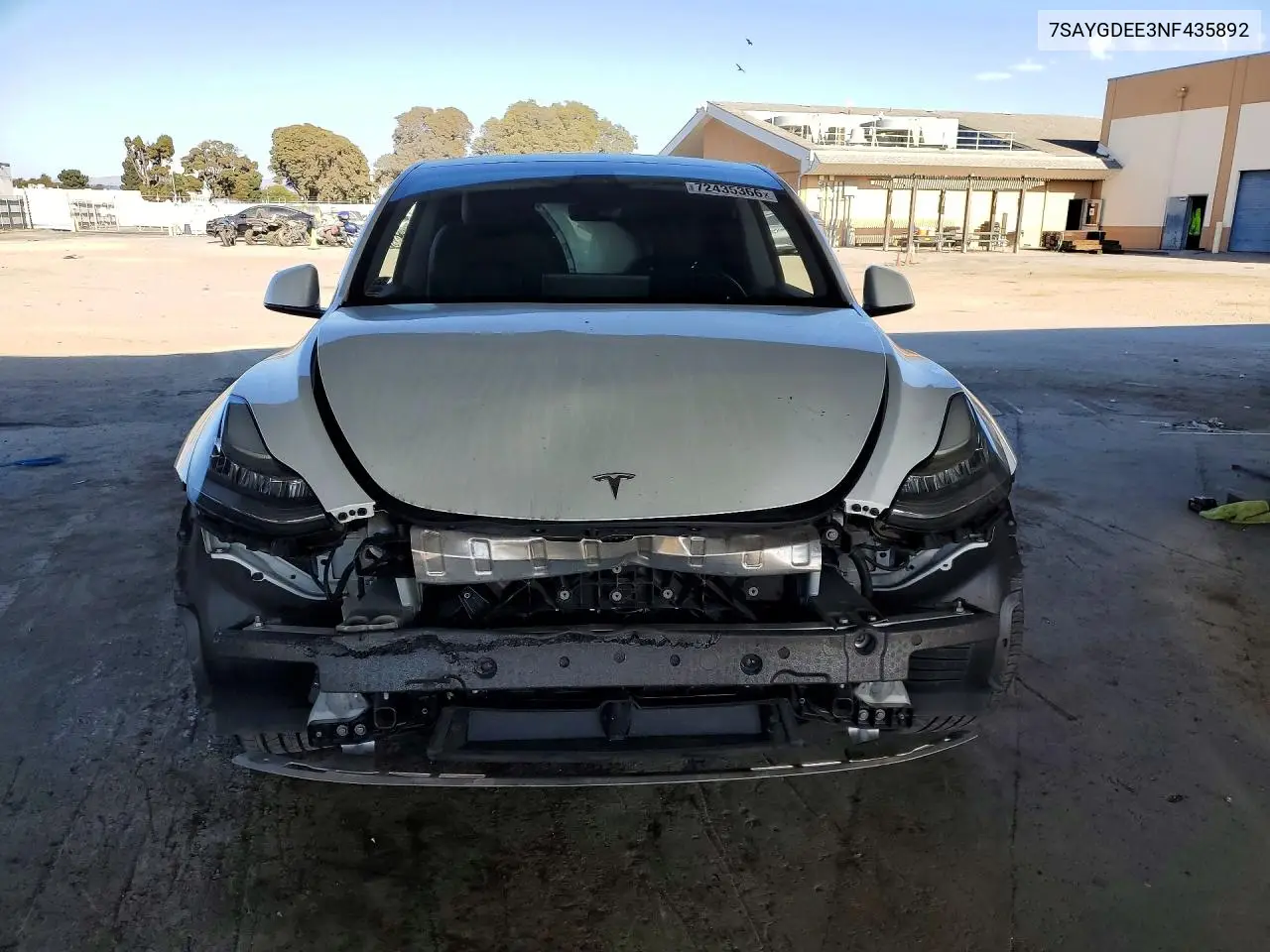 2022 TESLA MODEL Y VIN 7SAYGDEE3NF435892 — фото 5