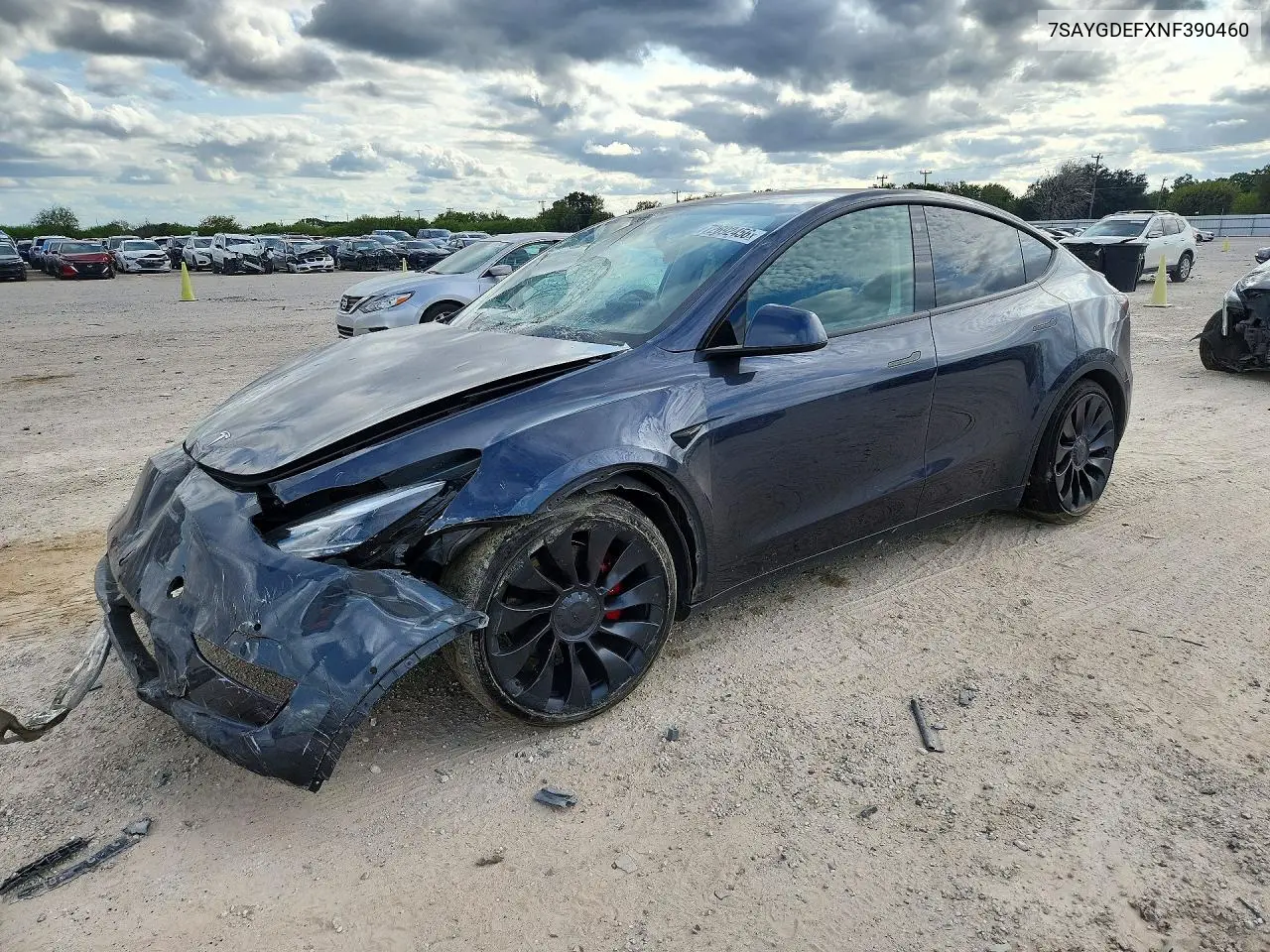TESLA MODEL Y 2022, VIN 7SAYGDEFXNF390460