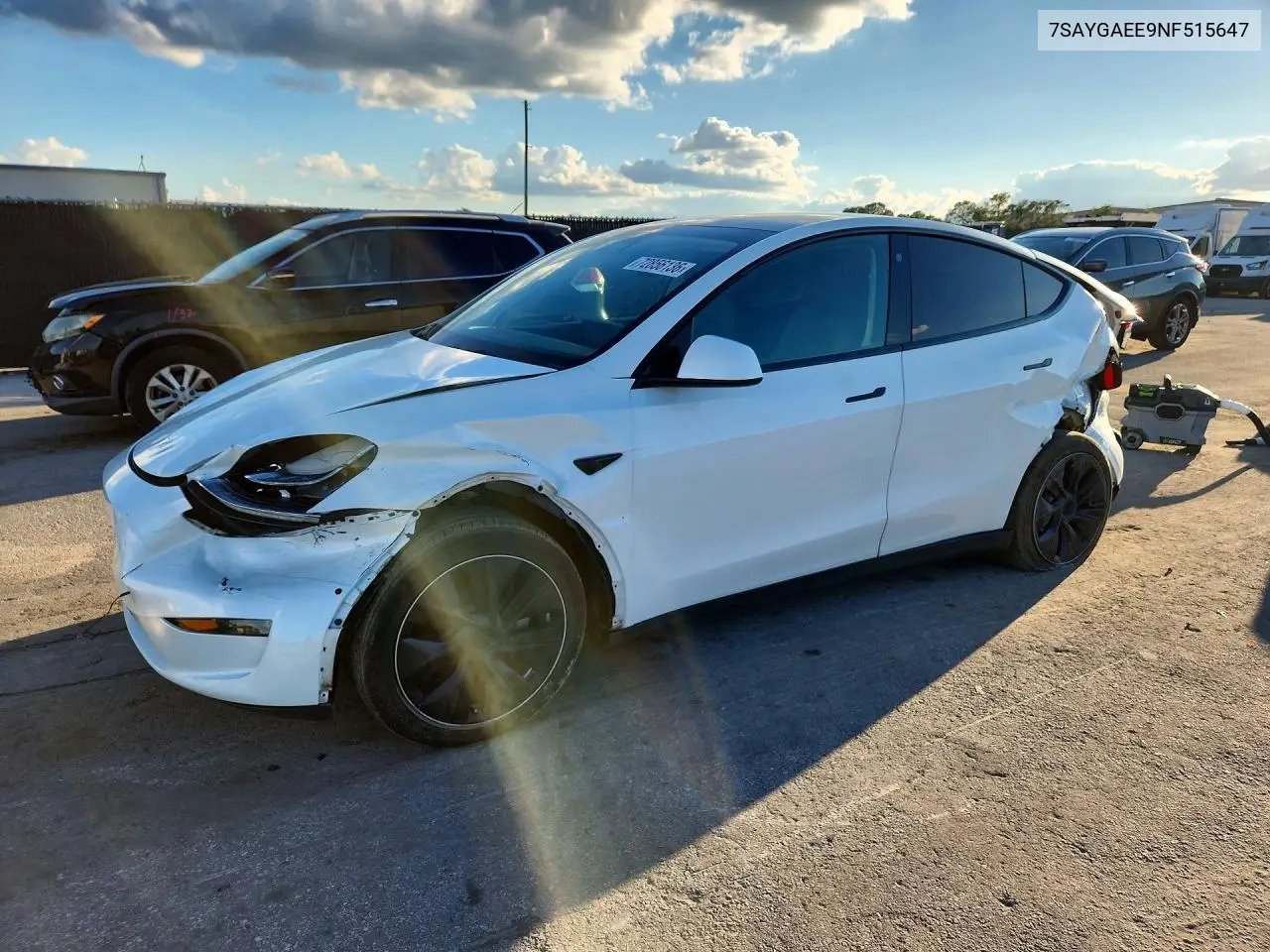 TESLA MODEL Y 2022, VIN 7SAYGAEE9NF515647