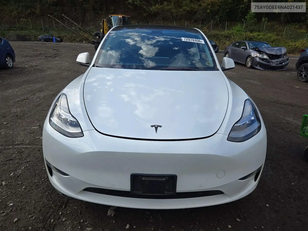 2022 TESLA MODEL Y VIN 7SAYGDEE6NA021437 — фото 5