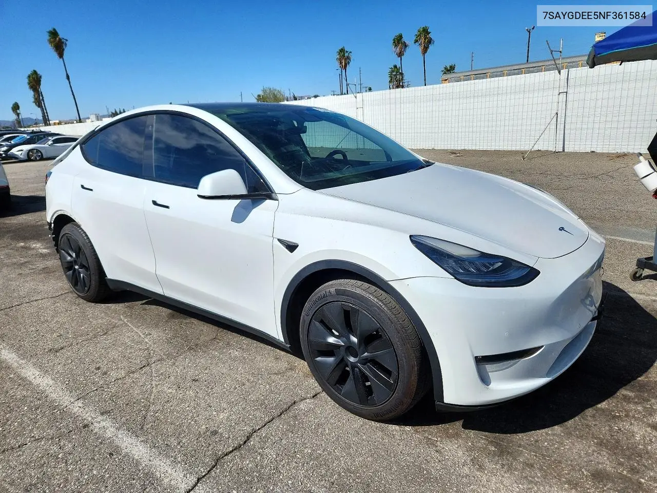 2022 TESLA MODEL Y VIN 7SAYGDEE5NF361584 — фото 4