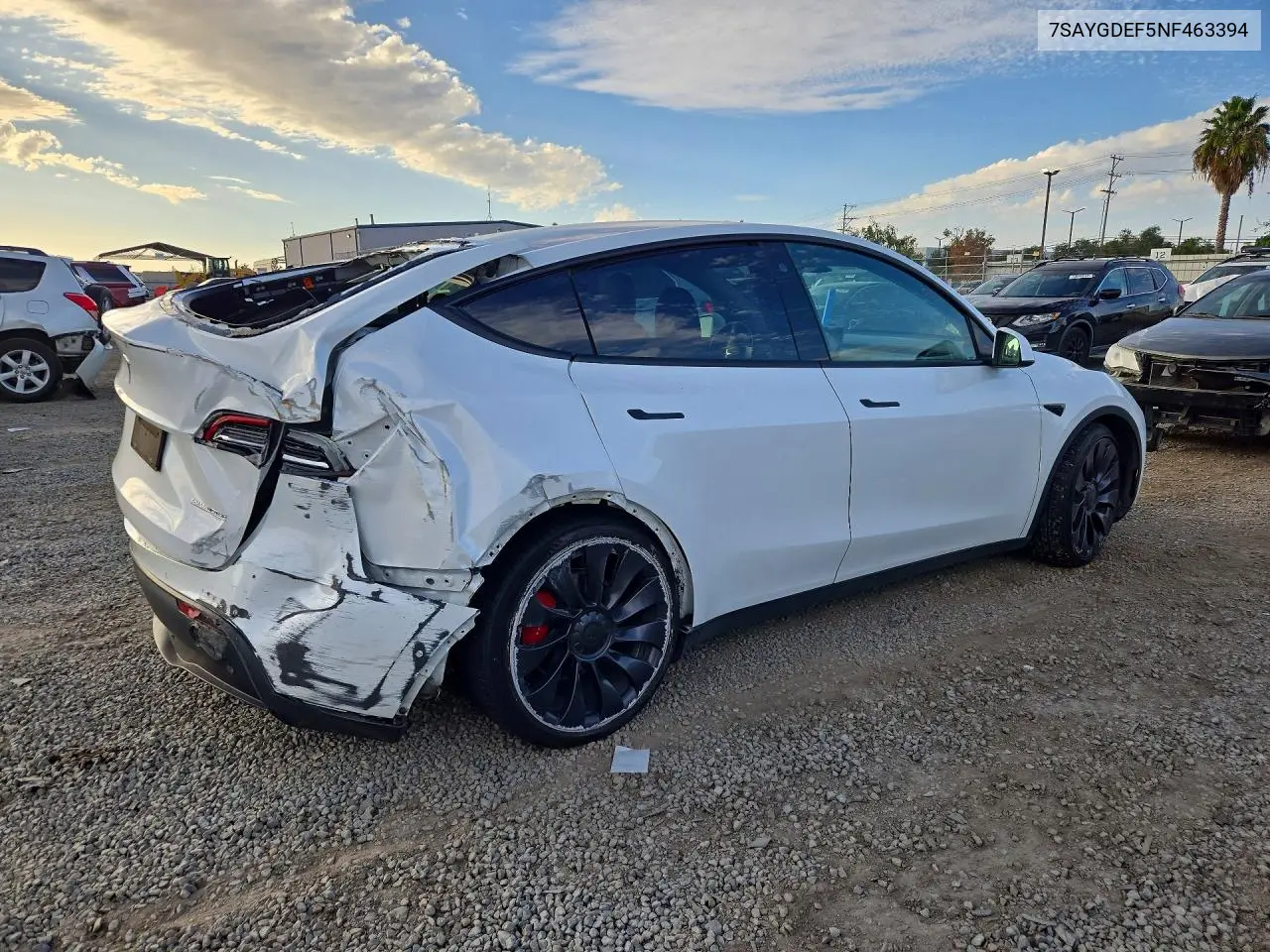 2022 TESLA MODEL Y VIN 7SAYGDEF5NF463394 — фото 3