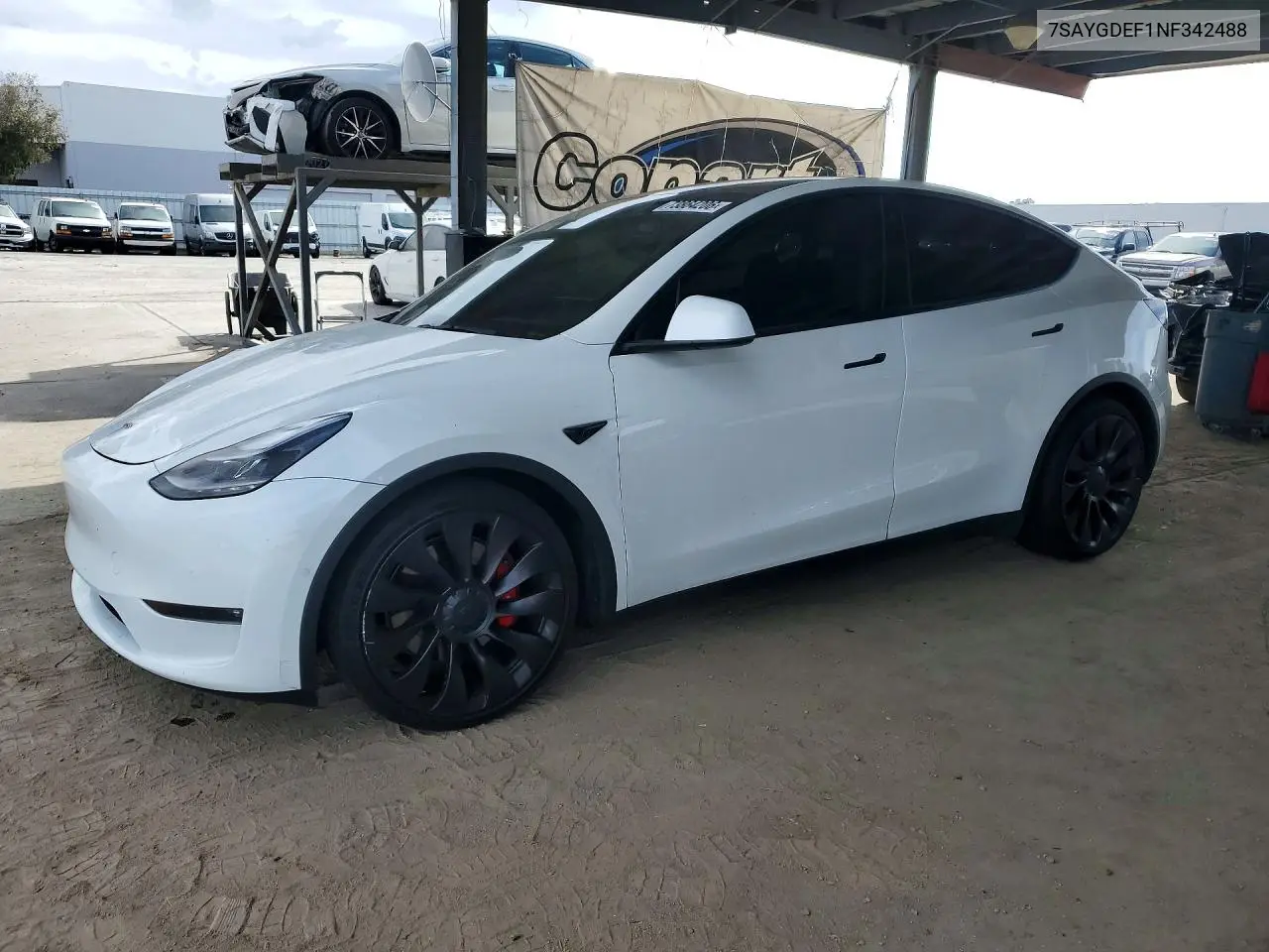 TESLA MODEL Y 2022, VIN 7SAYGDEF1NF342488