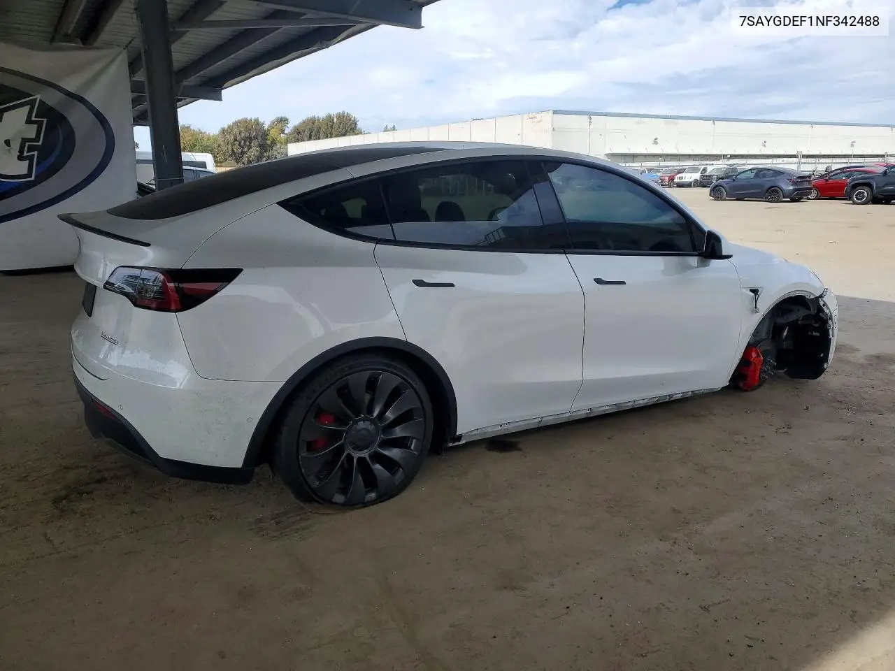 2022 TESLA MODEL Y VIN 7SAYGDEF1NF342488 — фото 3
