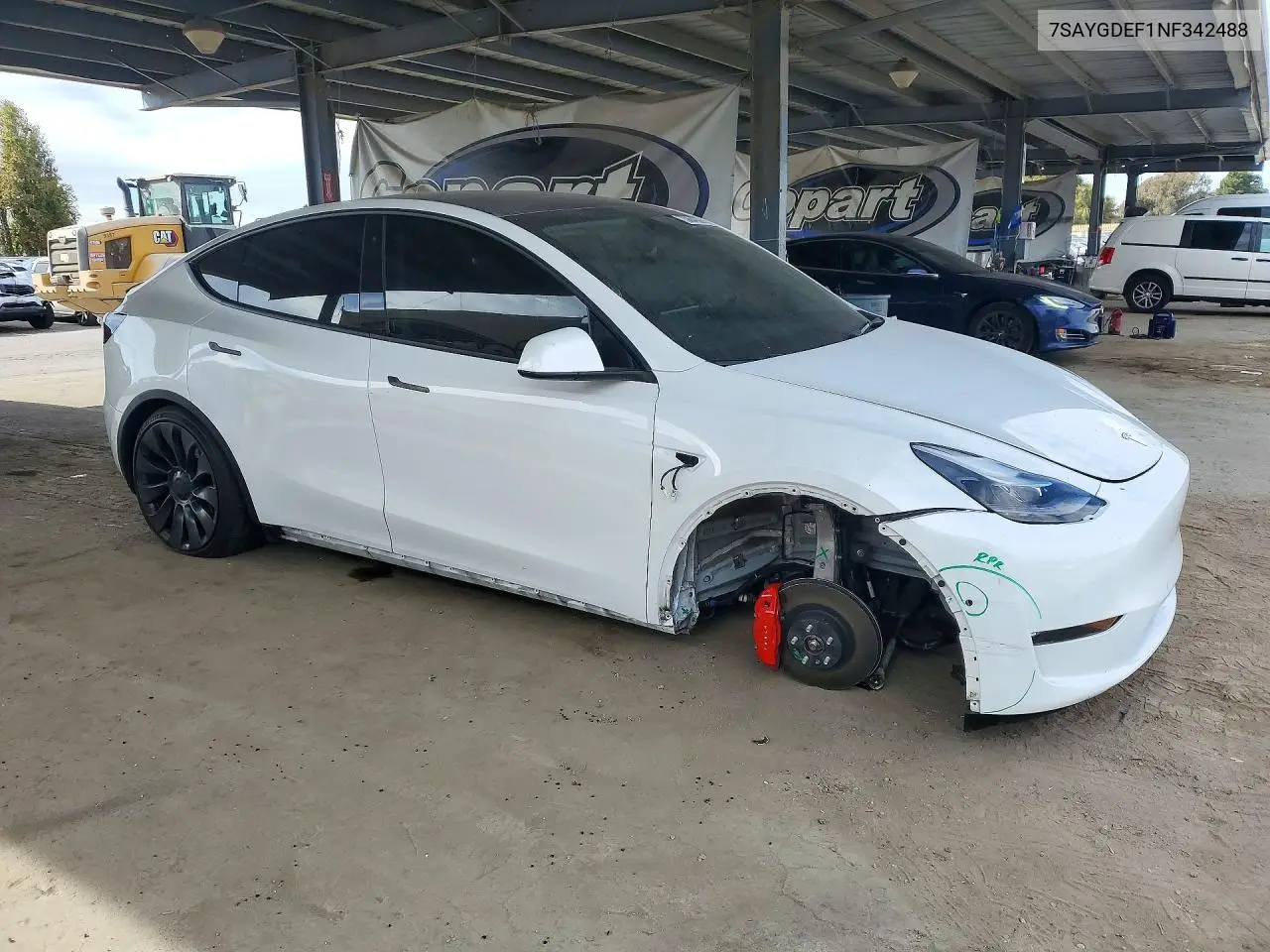 2022 TESLA MODEL Y VIN 7SAYGDEF1NF342488 — фото 4