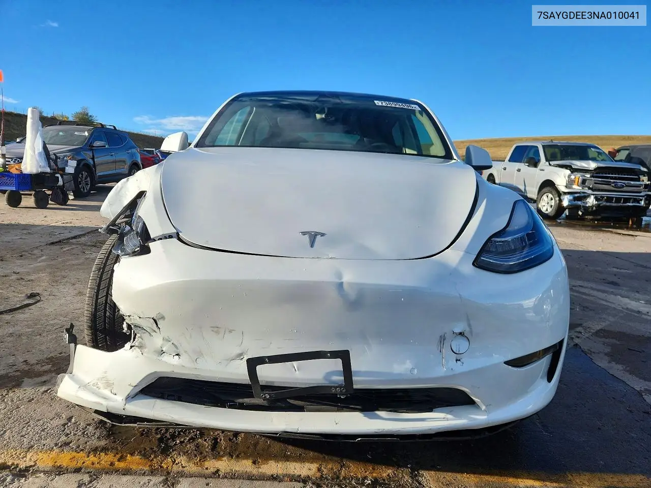 2022 TESLA MODEL Y VIN 7SAYGDEE3NA010041 — фото 5