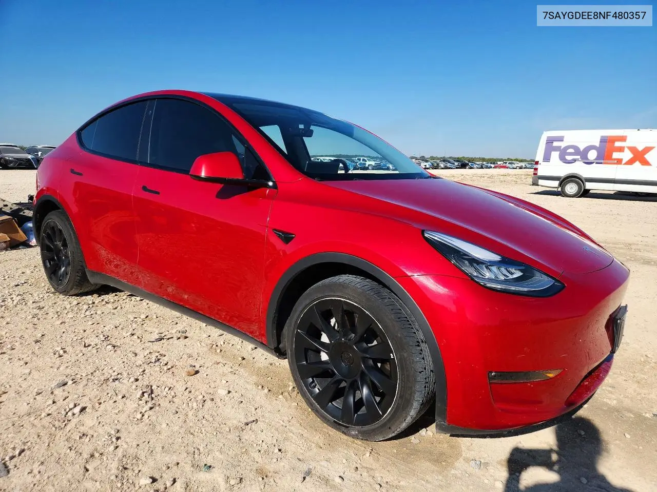 2022 TESLA MODEL Y VIN 7SAYGDEE8NF480357 — фото 4