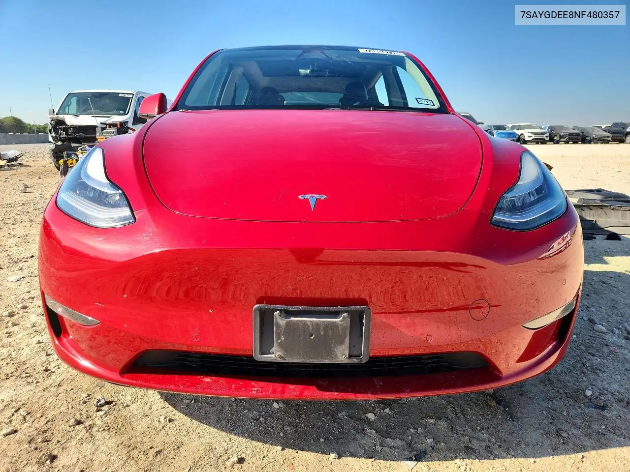 2022 TESLA MODEL Y VIN 7SAYGDEE8NF480357 — фото 5