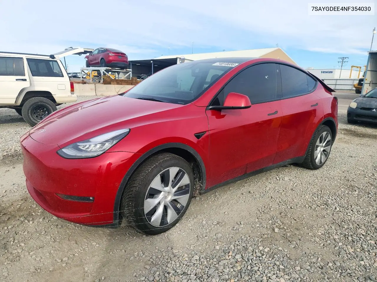 TESLA MODEL Y 2022, VIN 7SAYGDEE4NF354030