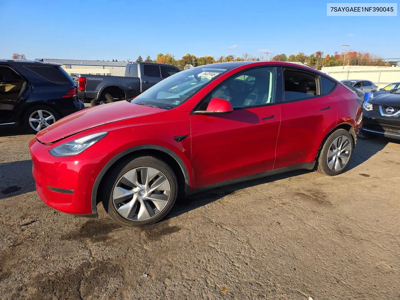 TESLA MODEL Y 2022, VIN 7SAYGAEE1NF390045