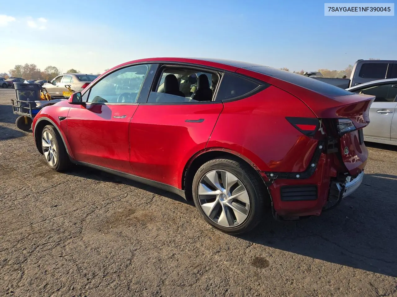 2022 TESLA MODEL Y VIN 7SAYGAEE1NF390045 — фото 2