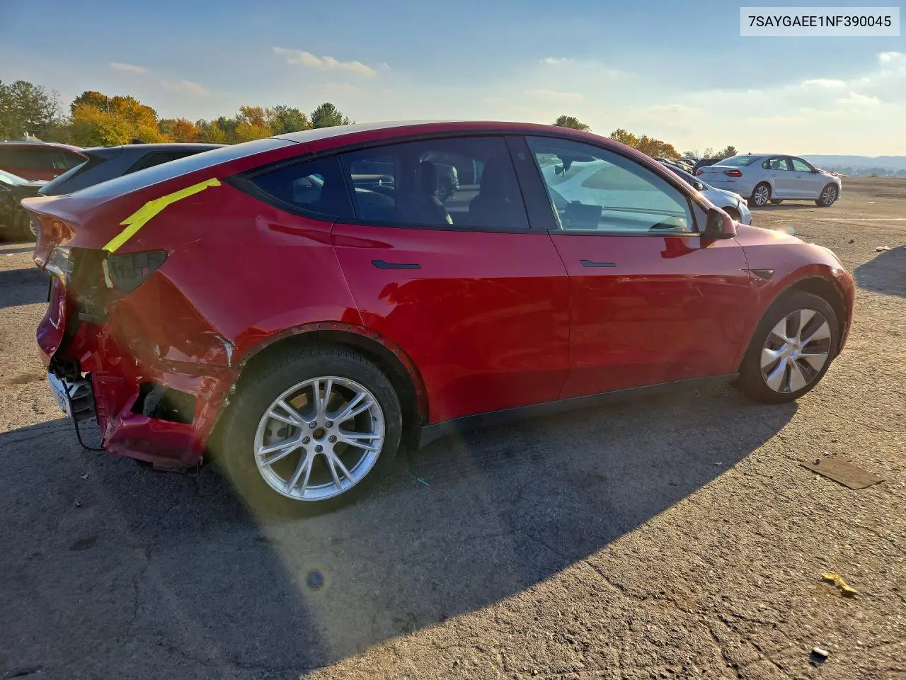 2022 TESLA MODEL Y VIN 7SAYGAEE1NF390045 — фото 3