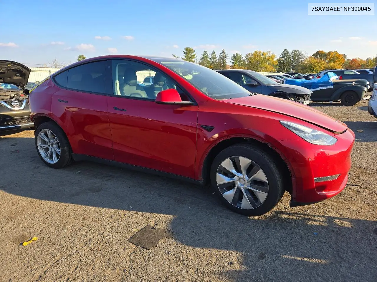2022 TESLA MODEL Y VIN 7SAYGAEE1NF390045 — фото 4
