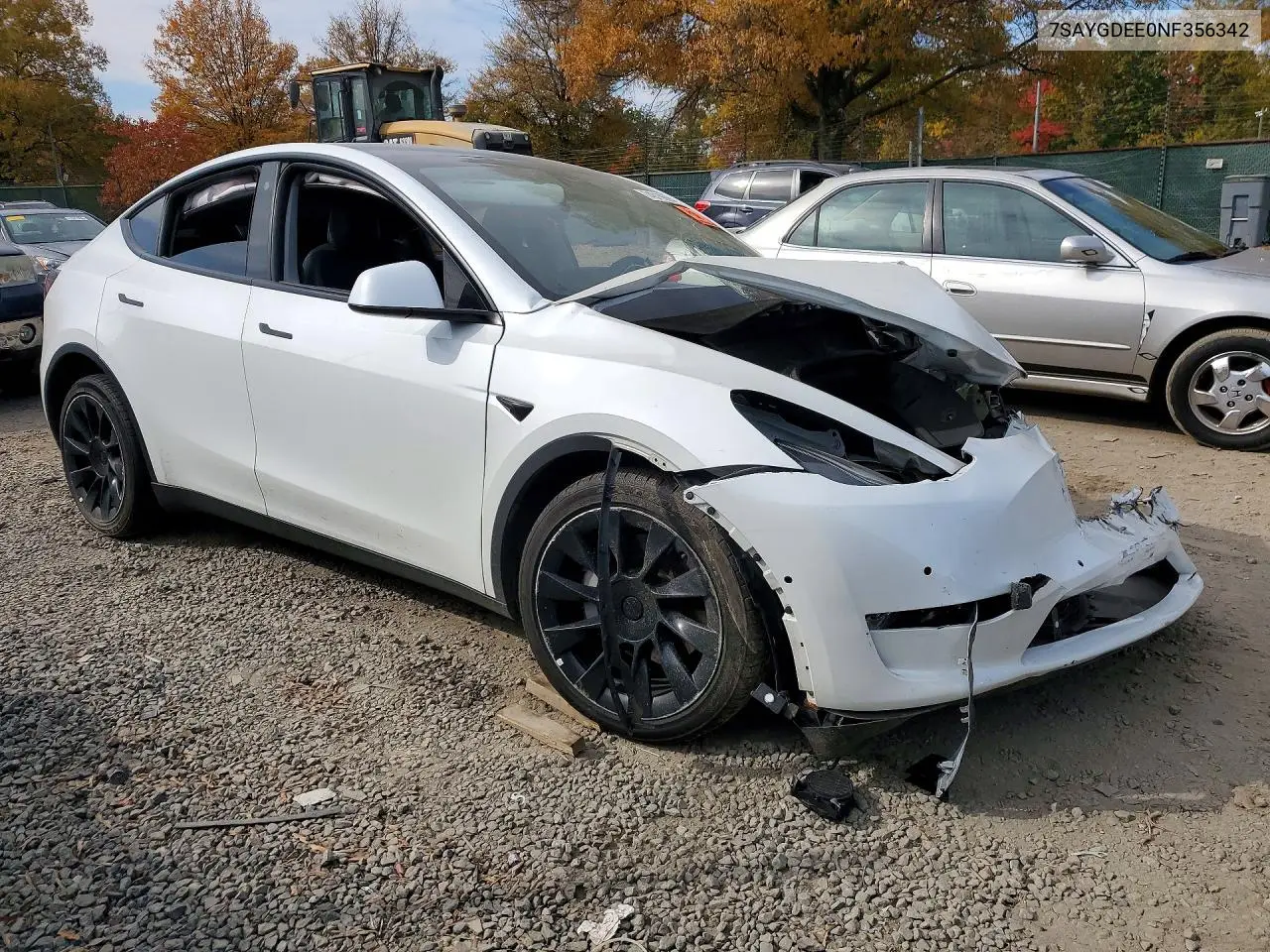2022 TESLA MODEL Y VIN 7SAYGDEE0NF356342 — фото 4