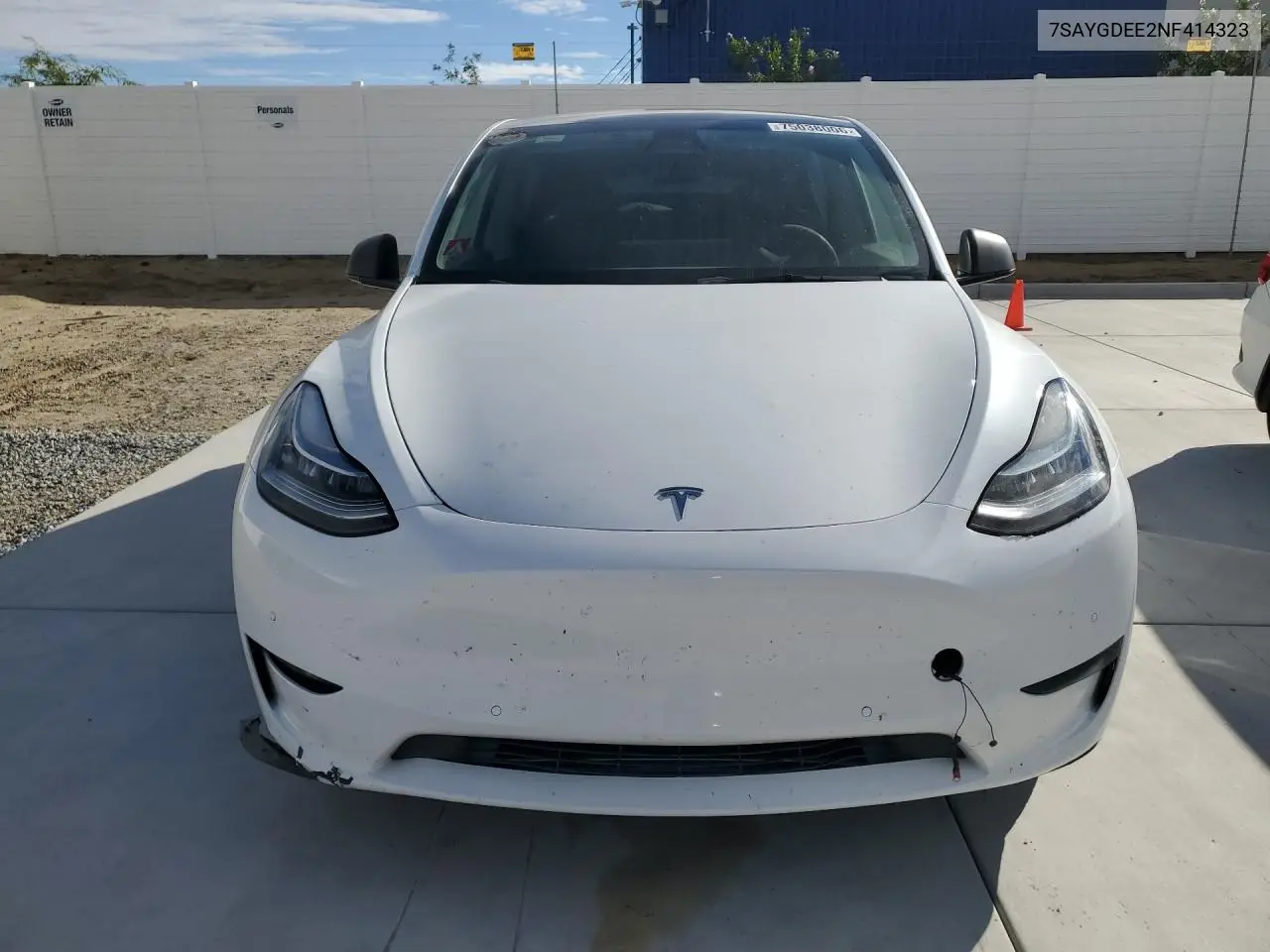 2022 TESLA MODEL Y VIN 7SAYGDEE2NF414323 — фото 5