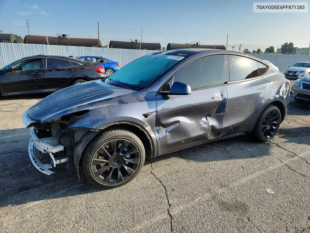 TESLA MODEL Y 2023, VIN 7SAYGDEE6PF871283