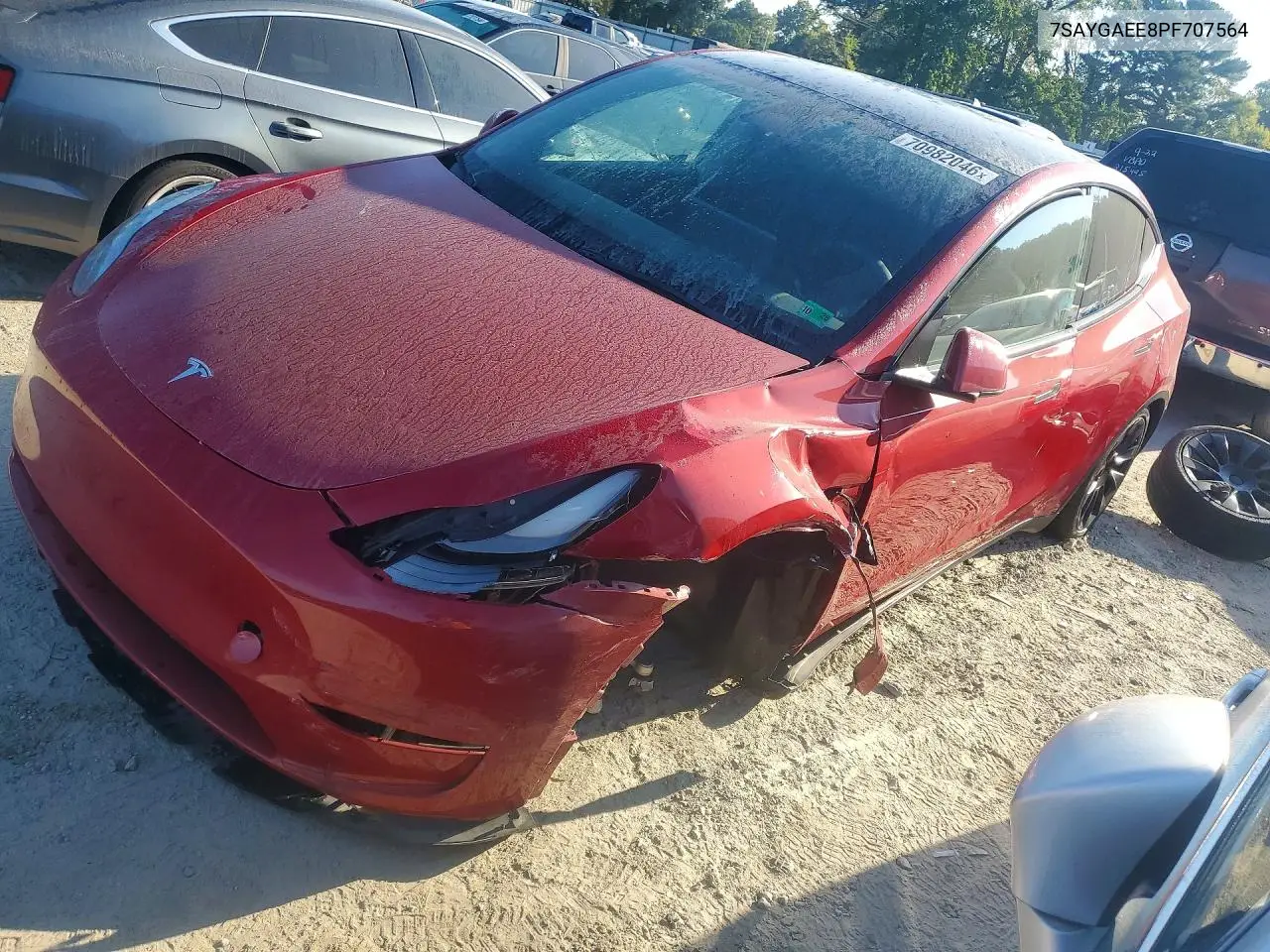 TESLA MODEL Y 2023, VIN 7SAYGAEE8PF707564