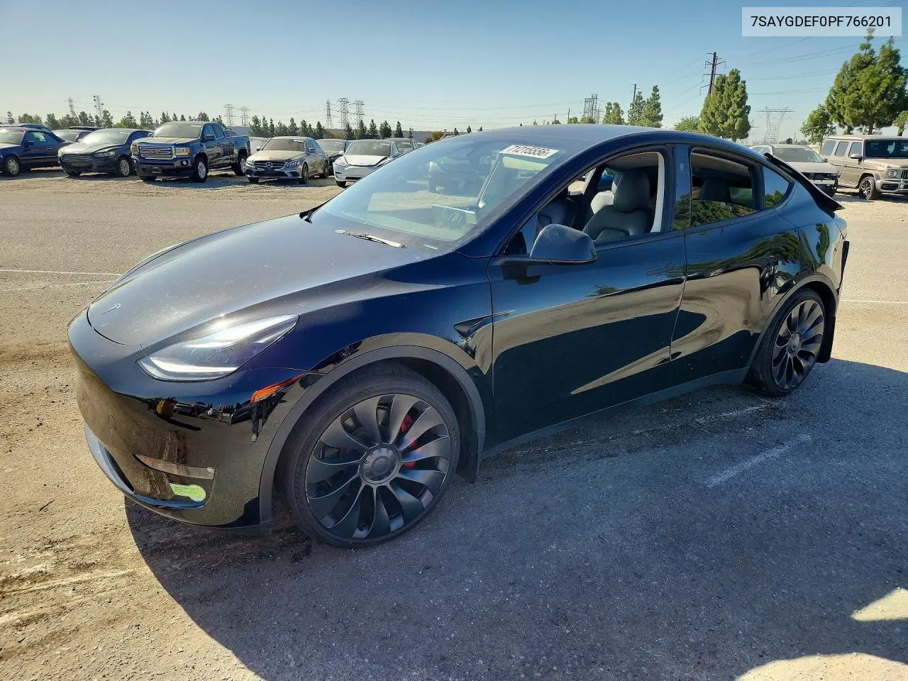 TESLA MODEL Y 2023, VIN 7SAYGDEF0PF766201