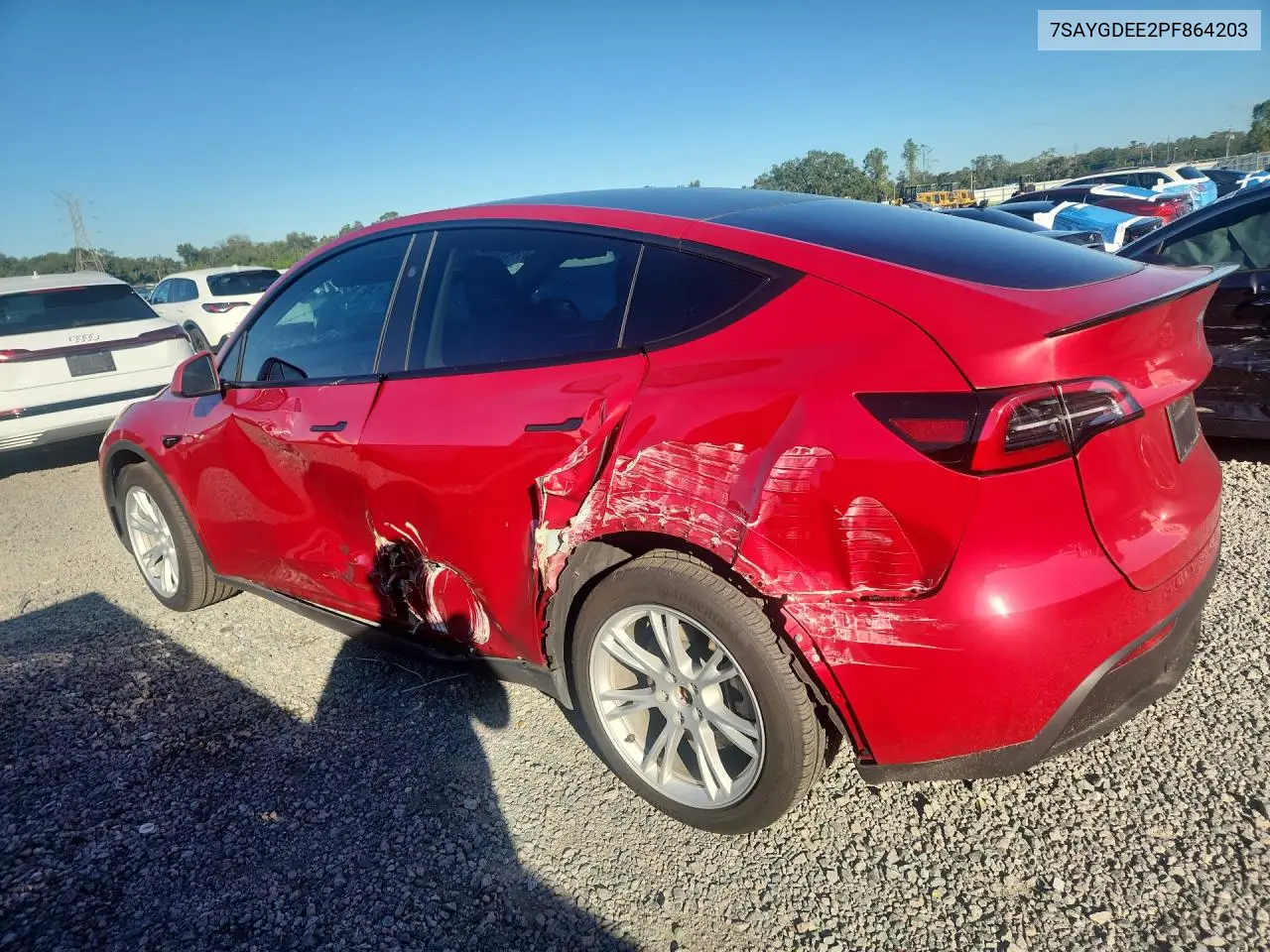 2023 TESLA MODEL Y VIN 7SAYGDEE2PF864203 — фото 2