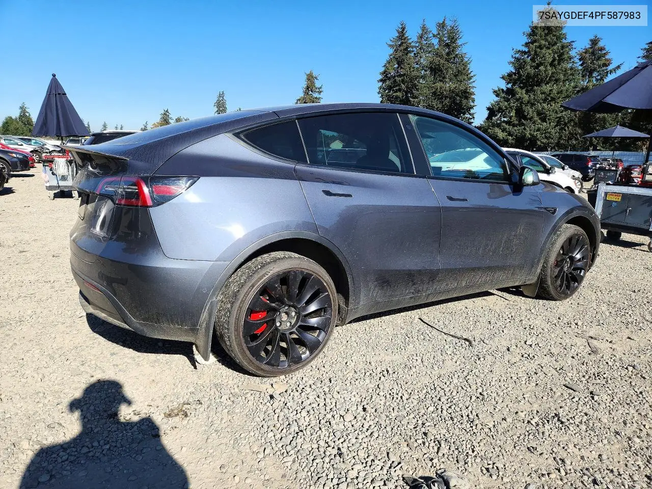 2023 TESLA MODEL Y VIN 7SAYGDEF4PF587983 — фото 3