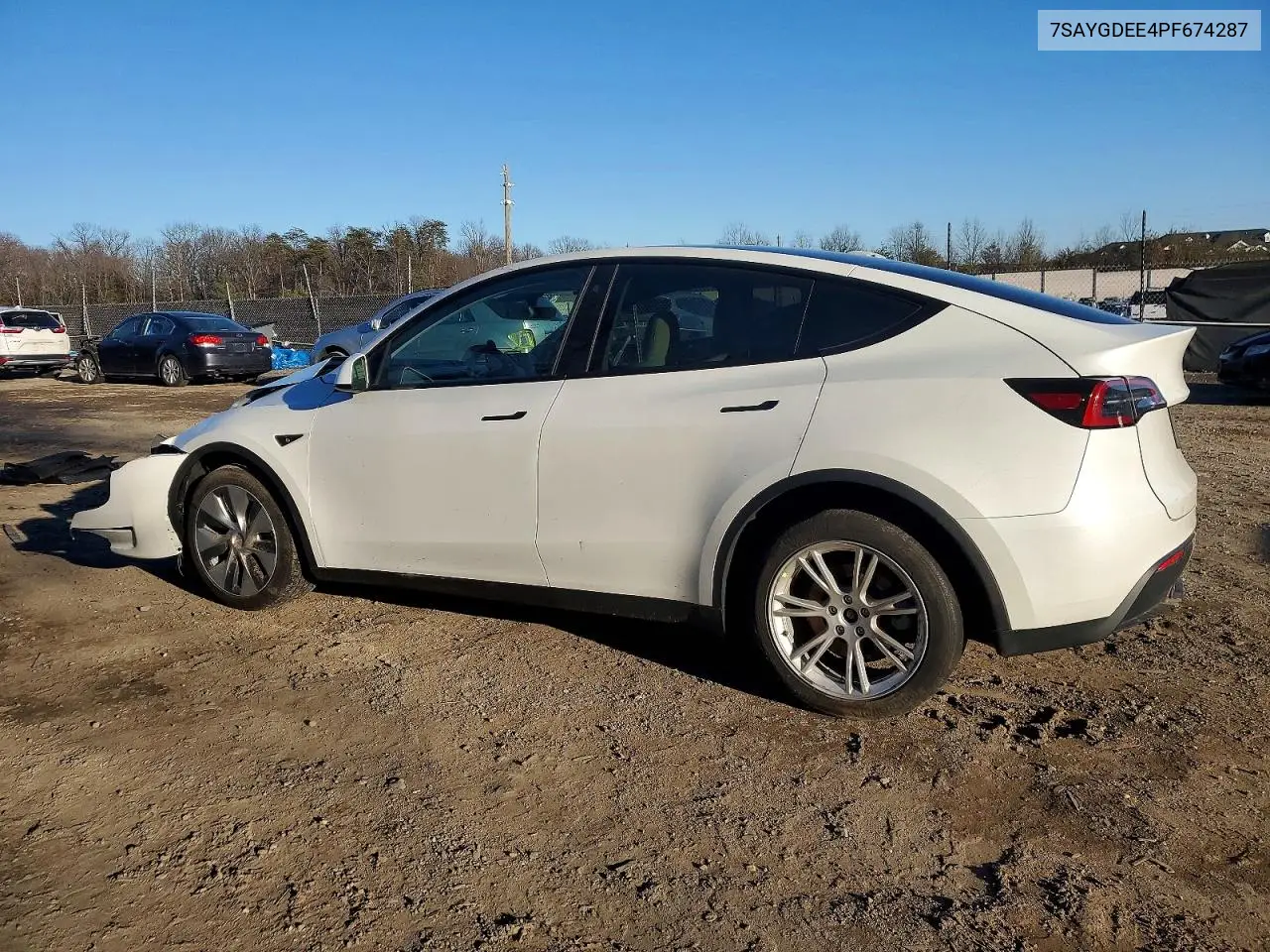 2023 TESLA MODEL Y VIN 7SAYGDEE4PF674287 — фото 2