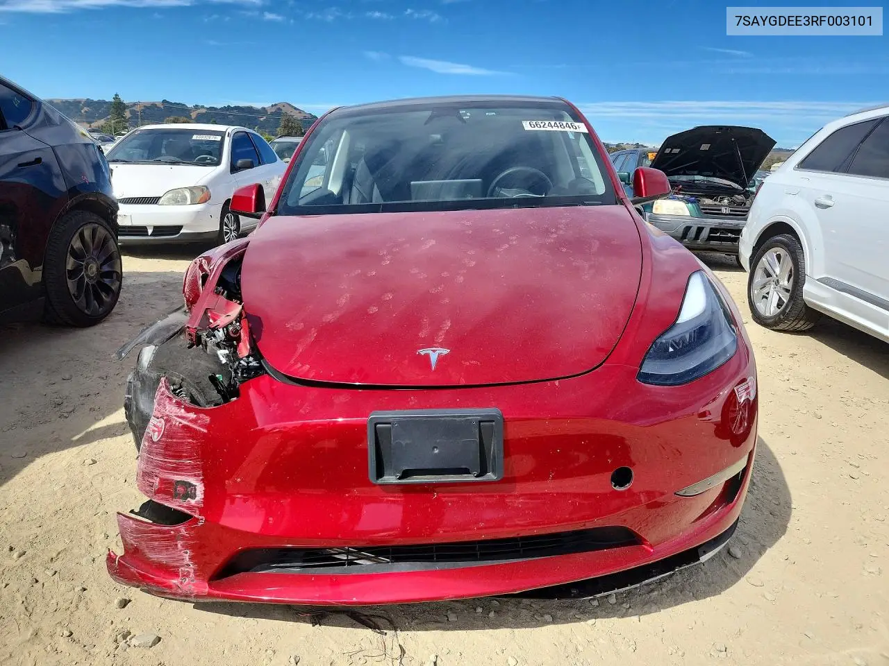 2024 TESLA MODEL Y VIN 7SAYGDEE3RF003101 — фото 5