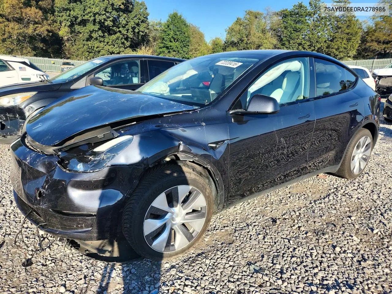 TESLA MODEL Y 2024, VIN 7SAYGDEE0RA278986