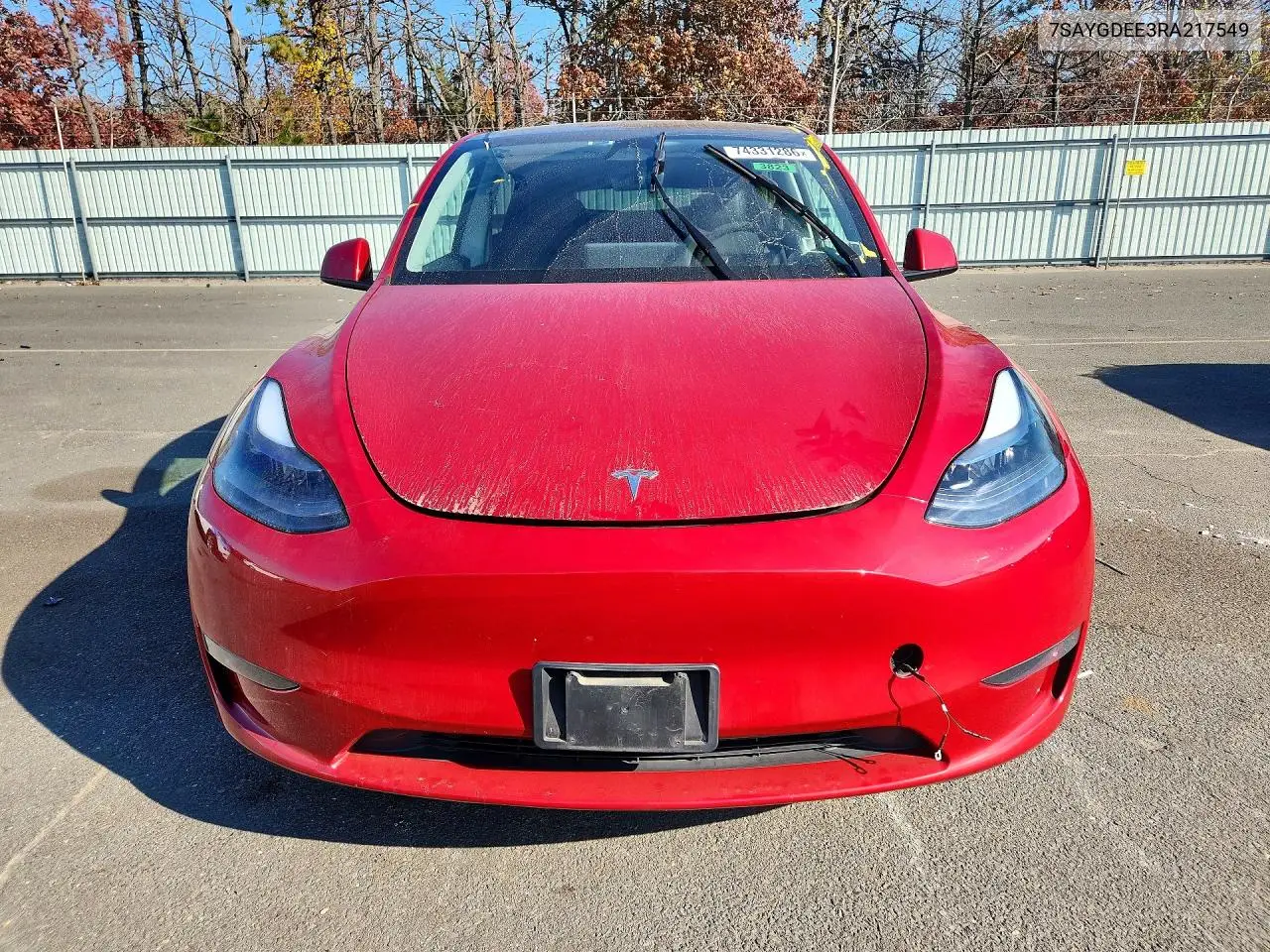 2024 TESLA MODEL Y VIN 7SAYGDEE3RA217549 — фото 5