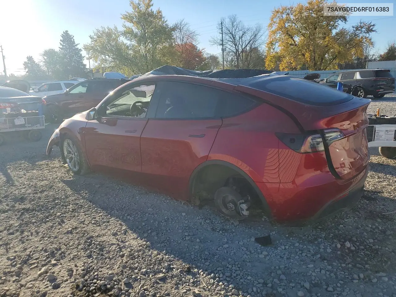 2024 TESLA MODEL Y VIN 7SAYGDED6RF016383 — фото 2