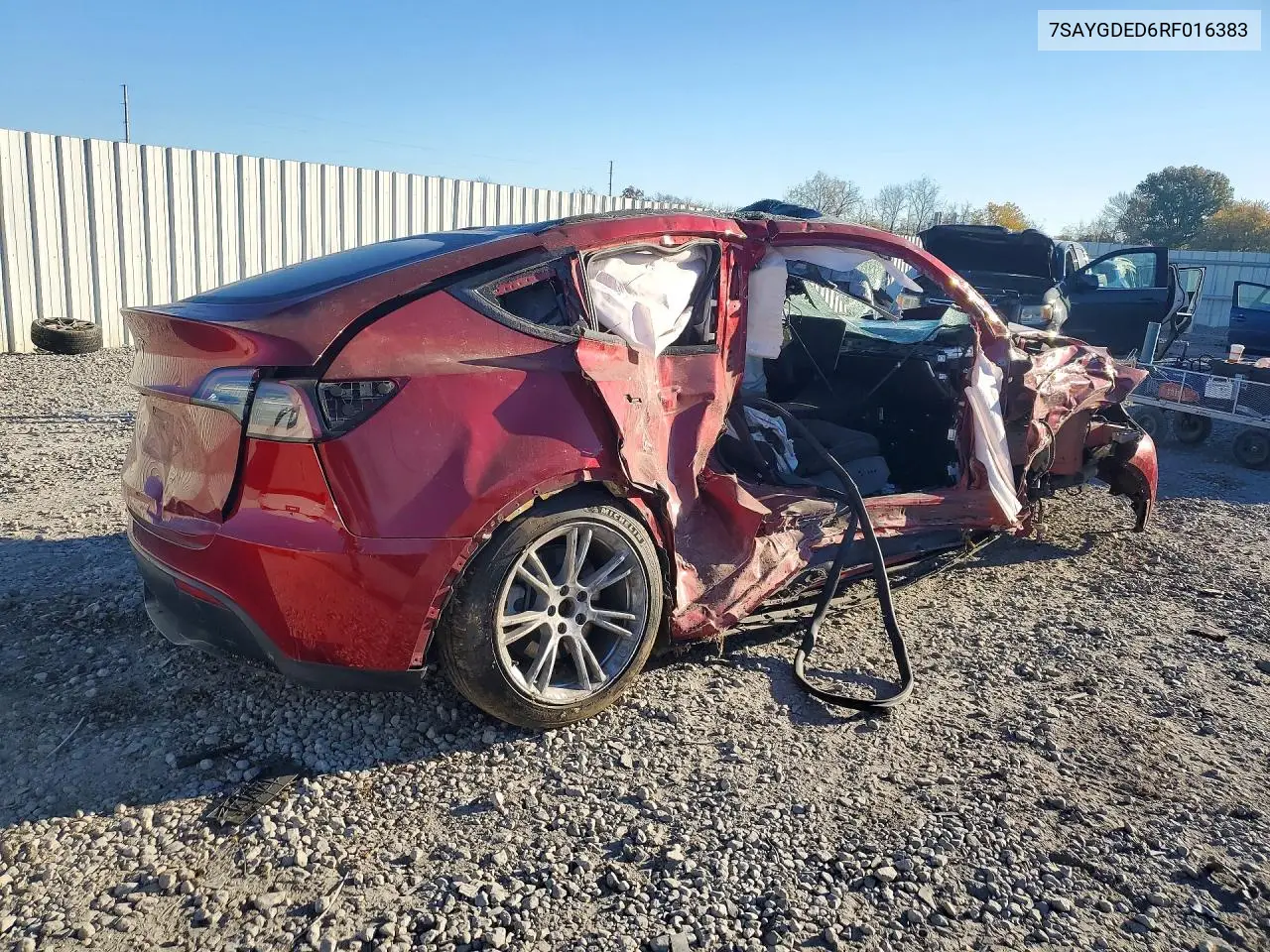 2024 TESLA MODEL Y VIN 7SAYGDED6RF016383 — фото 3
