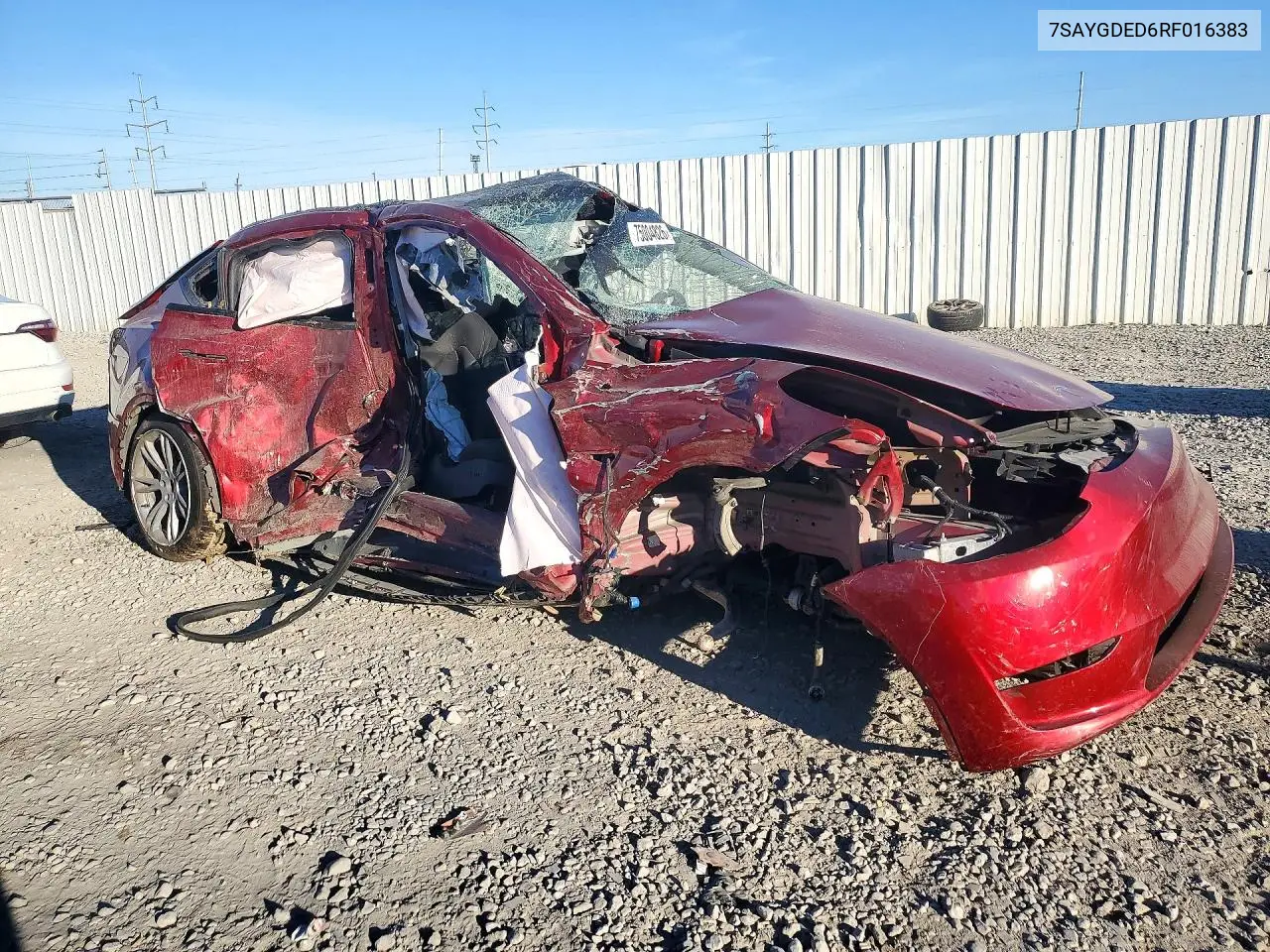 2024 TESLA MODEL Y VIN 7SAYGDED6RF016383 — фото 4