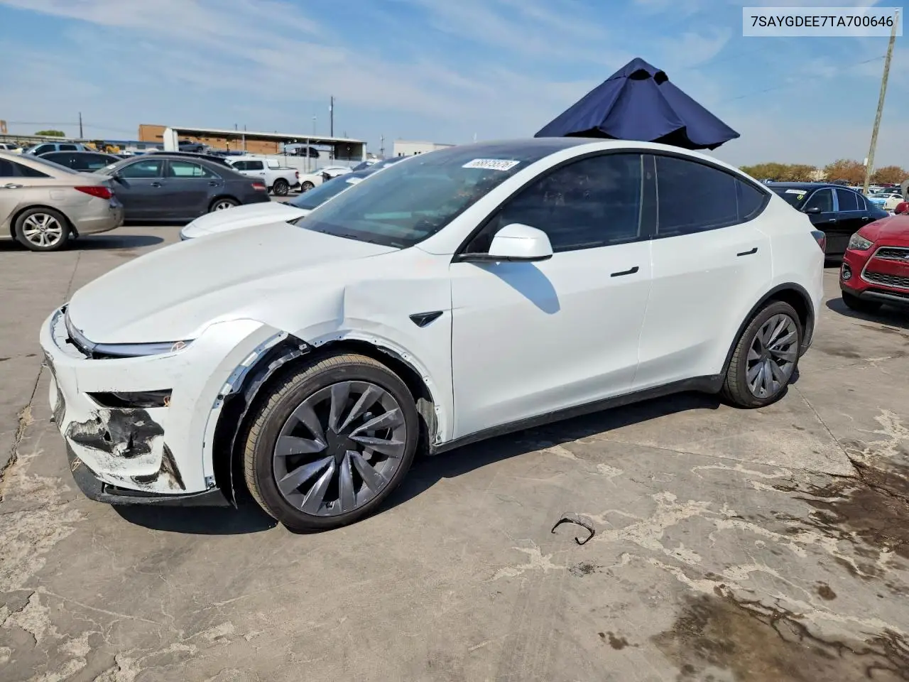 TESLA MODEL Y 2026, VIN 7SAYGDEE7TA700646