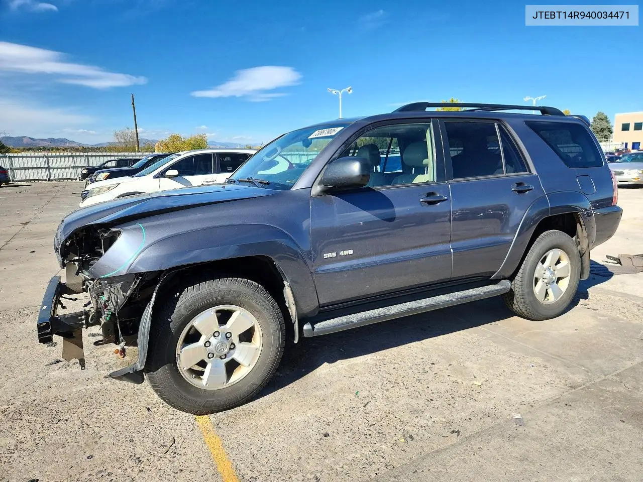 TOYOTA 4RUNNER 2004, VIN JTEBT14R940034471