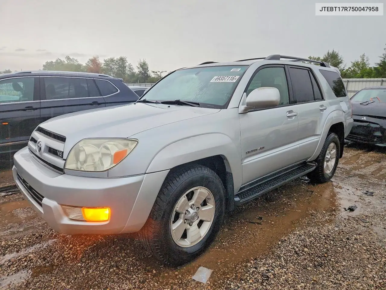 TOYOTA 4RUNNER 2005, VIN JTEBT17R750047958