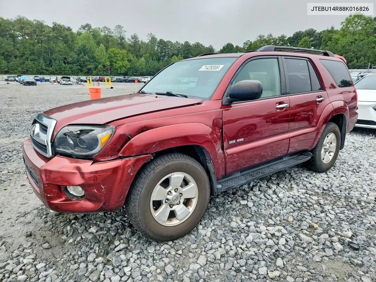 TOYOTA 4RUNNER 2008, VIN JTEBU14R88K016826