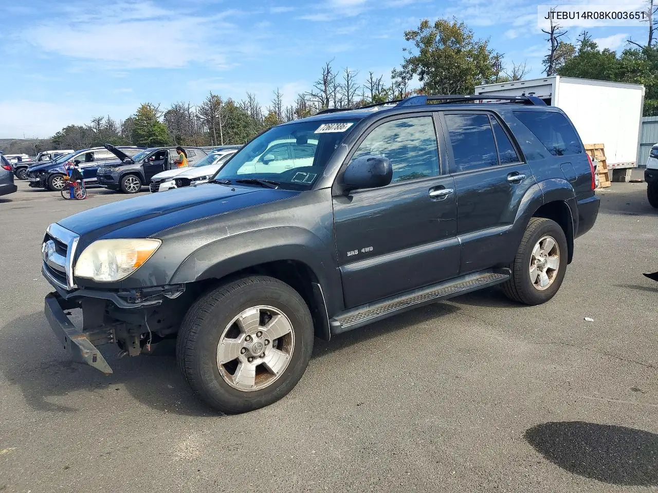 TOYOTA 4RUNNER 2008, VIN JTEBU14R08K003651
