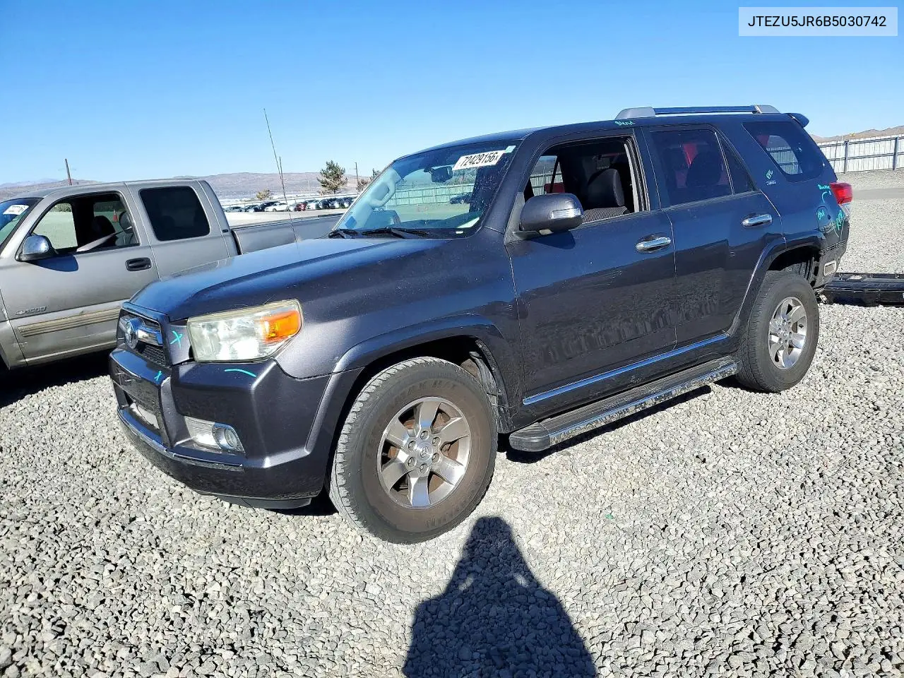 TOYOTA 4RUNNER 2011, VIN JTEZU5JR6B5030742