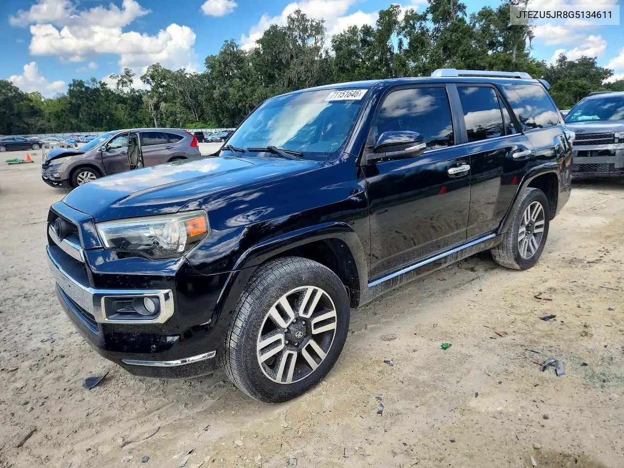 TOYOTA 4RUNNER 2016, VIN JTEZU5JR8G5134611