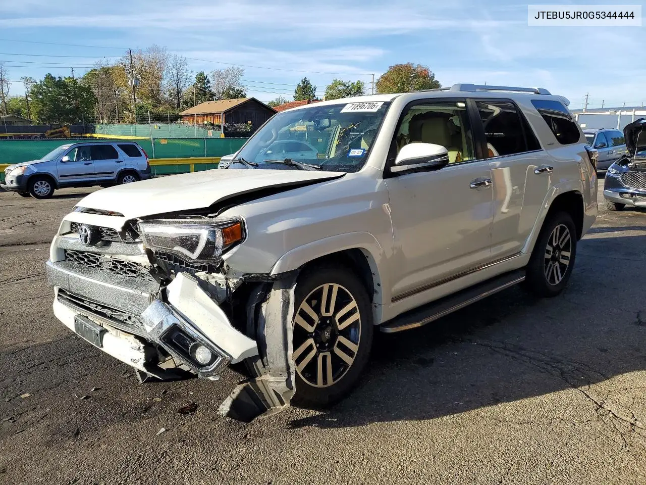 TOYOTA 4RUNNER 2016, VIN JTEBU5JR0G5344444