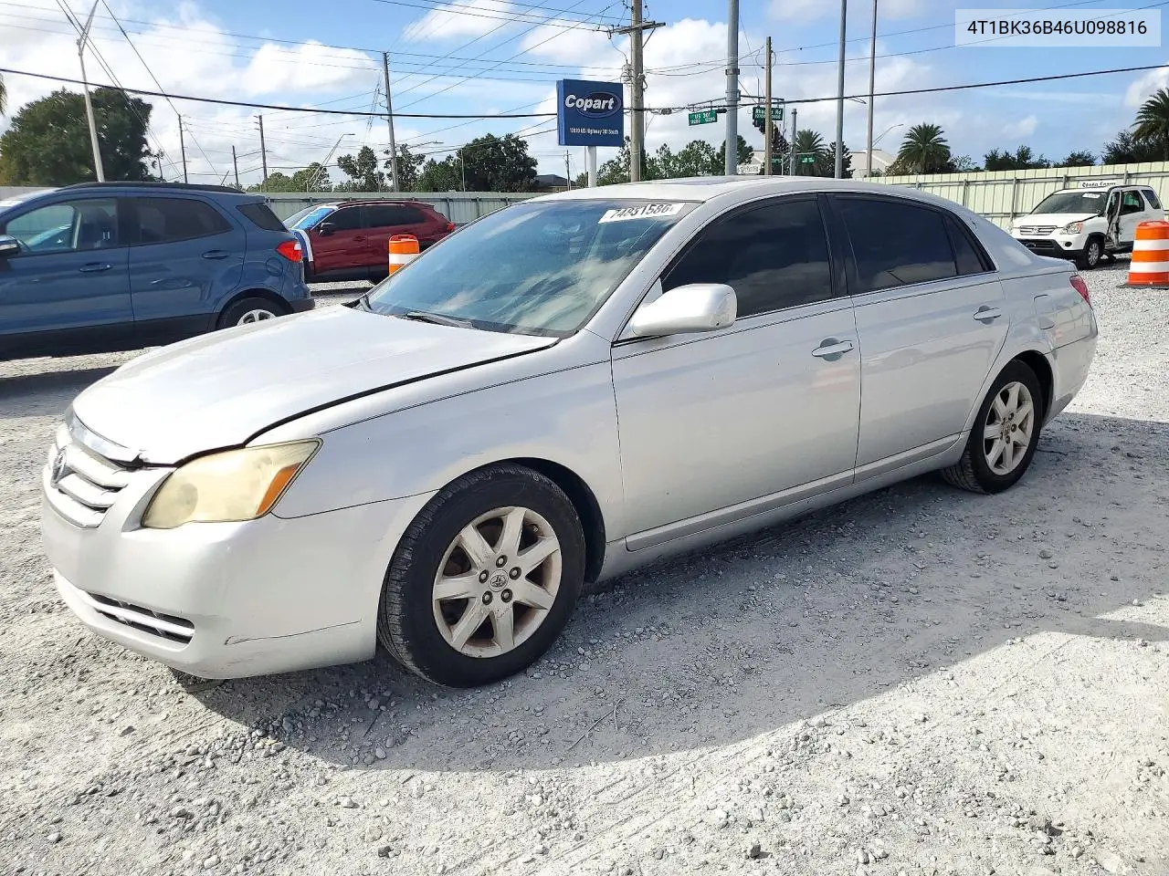 TOYOTA AVALON 2006, VIN 4T1BK36B46U098816
