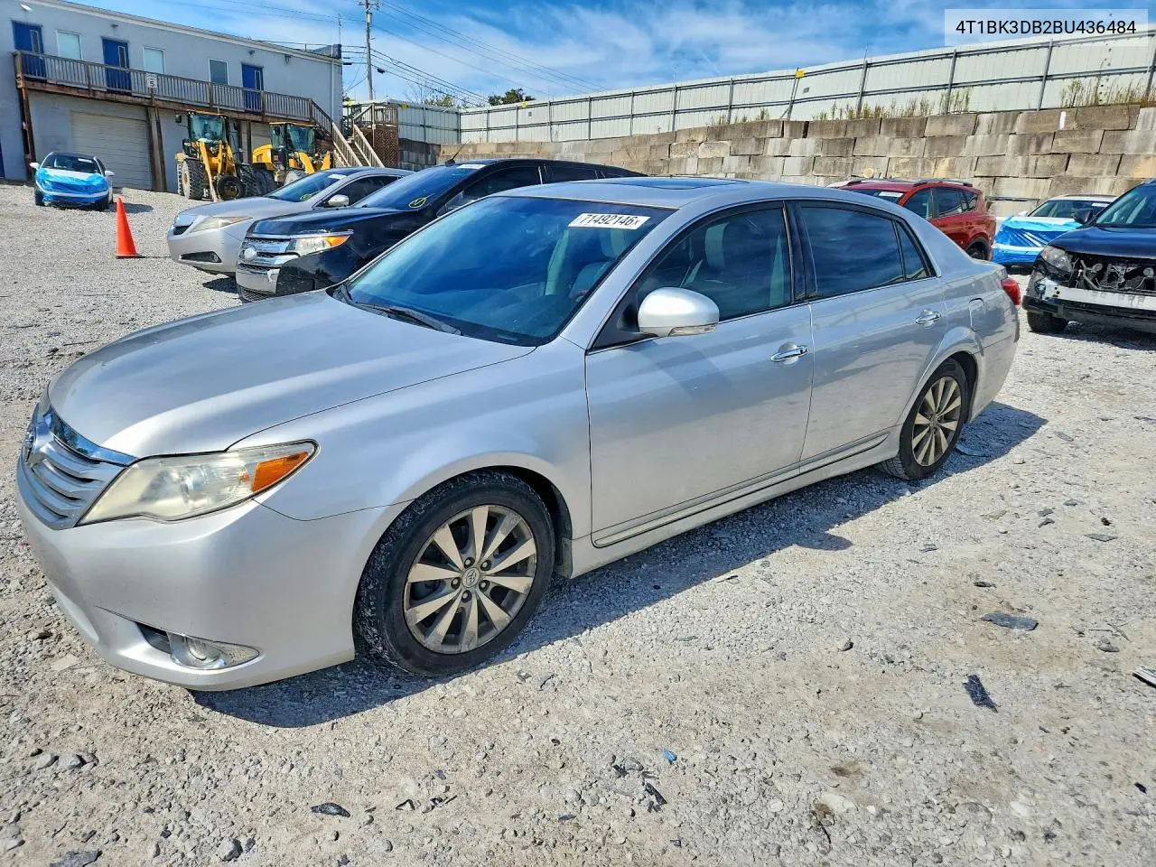TOYOTA AVALON 2011, VIN 4T1BK3DB2BU436484