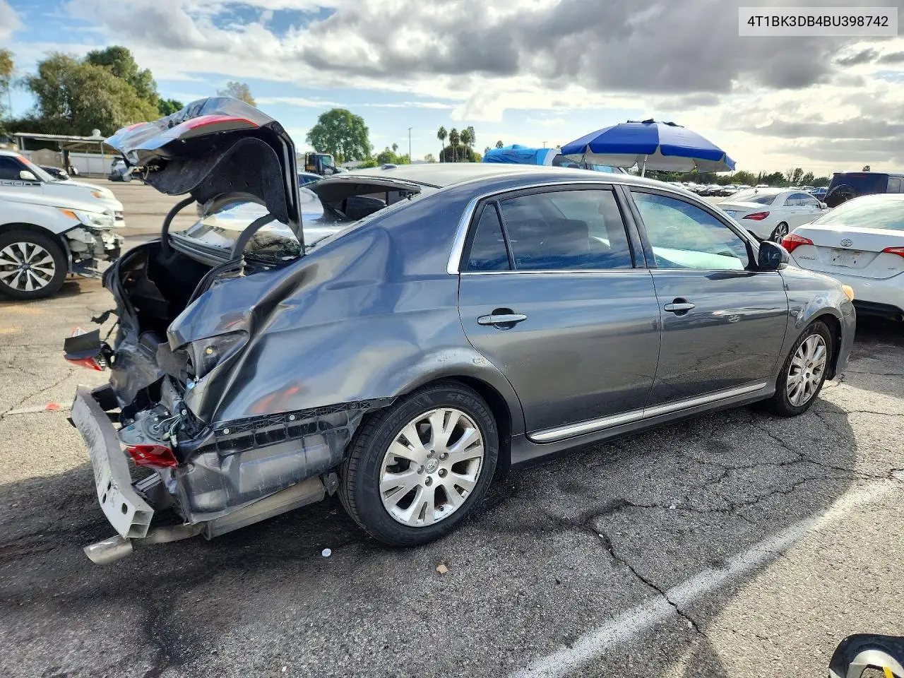 2011 TOYOTA AVALON VIN 4T1BK3DB4BU398742 — фото 3