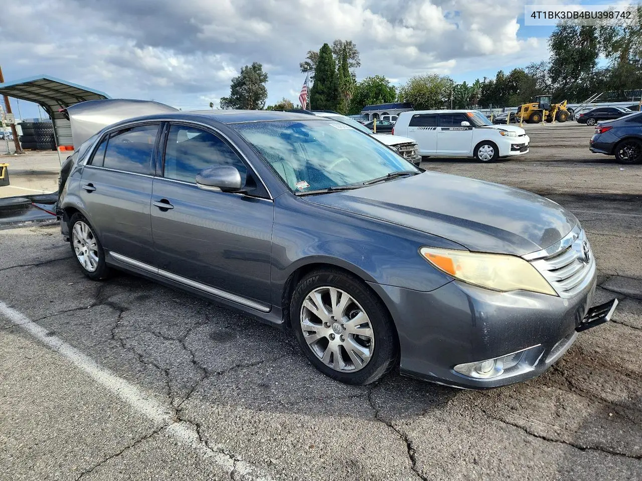 2011 TOYOTA AVALON VIN 4T1BK3DB4BU398742 — фото 4
