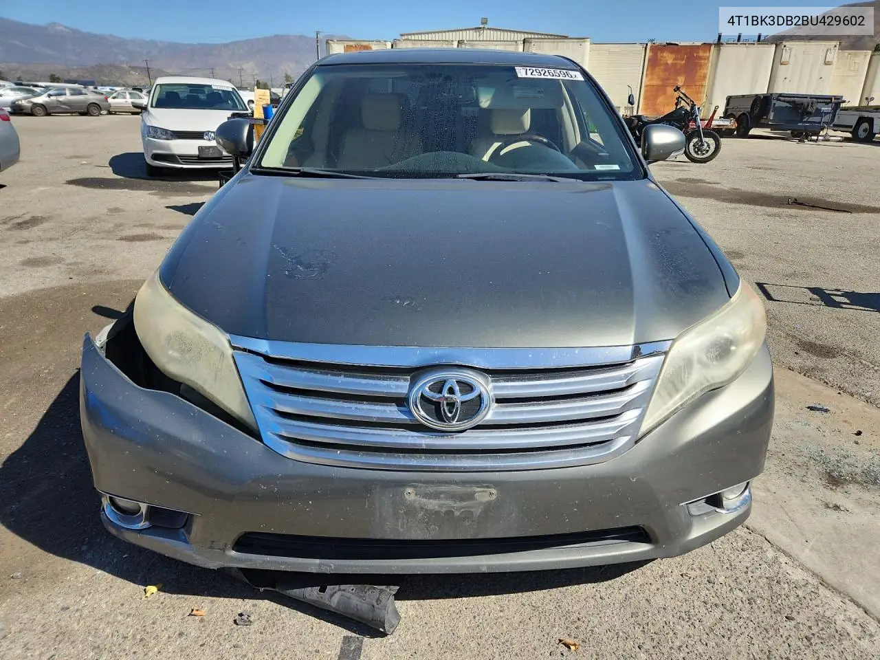 2011 TOYOTA AVALON VIN 4T1BK3DB2BU429602 — фото 5