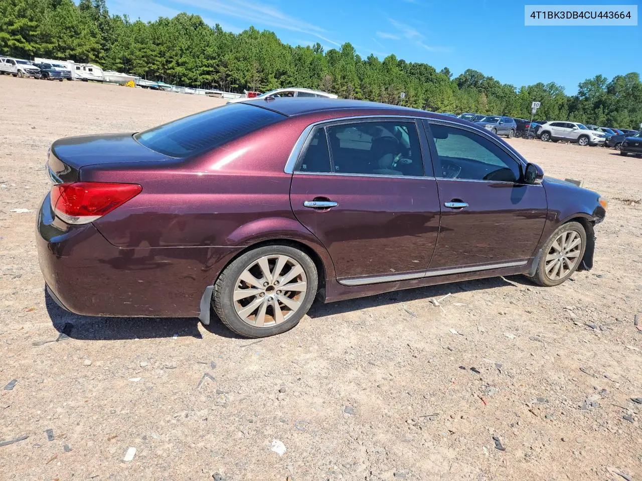 2012 TOYOTA AVALON VIN 4T1BK3DB4CU443664 — фото 3