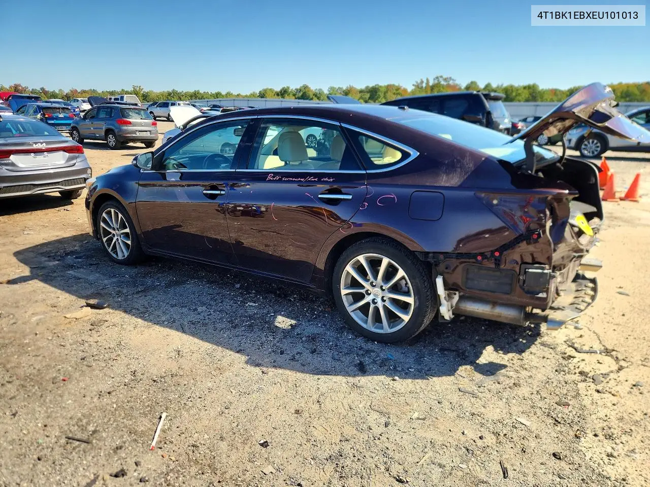 2014 TOYOTA AVALON VIN 4T1BK1EBXEU101013 — фото 2