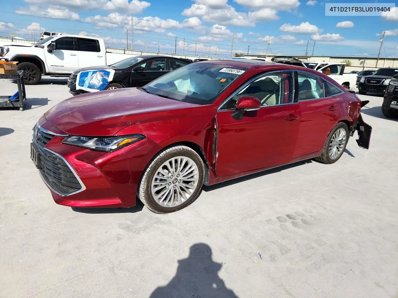 TOYOTA AVALON 2020, VIN 4T1D21FB3LU019404